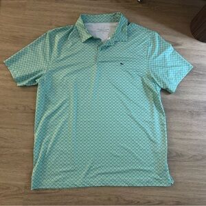 Vineyard Vines Mint Green Geometric Polo